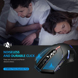 VicTsing Wireless Gaming Mouse with Unique Silent Click, Breathing Backlit, 2 Programmable Side Buttons, 2400 DPI, Ergonomic Grips- Black