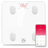 FITINDEX Bluetooth Body Fat Scale, Smart Wireless Digital Bathroom Weight Scale Body Composition Monitor Health Analyzer with Smartphone App - White