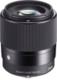 Sigma 30mm f/1.4 DC DN Contemporary Prime Lens for Sony E-Mount w/ 64GB Extreme PRO Bundle