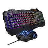 Havit Keyboard Rainbow Backlit Wired Gaming Keyboard Mouse Combo, LED 104 Keys USB Ergonomic Wrist Rest Keyboard, 3200DPI 6 Button Mouse  (Black)