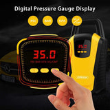 joyroom Portable Air Compressor Tire Inflator (CZK 3650) - 12V DC Car Tire Pump with Digital Pressure Gauge - 150 PSI, Bright Emergency Flashlight