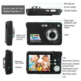 Digital Camera, Lyyes 2.7" Mini Camera HD 720P Digital Point Shoot Camera 8X Zoom Camera for Kids and Gifts (Black)