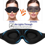 Sleep Eye Mask for Men Women, 3D Contoured Cup Sleeping Mask & Blindfold with Ear Plug Travel Pouch-black