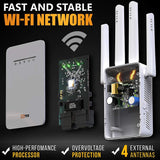 SETEK WiFi Range Extender Signal Booster to 2500 FT, 300 MBPS Wireless Internet Amplifier - Covers 15 Devices