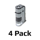 Carson MicroFlip 100x-250x LED and UV Lighted Pocket Microscope with Flip Down Slide Base and Smartphone Digiscoping Clip (MP-250 or MP-250MU)