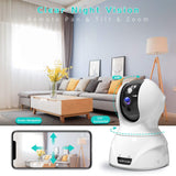 Wireless Security Camera,KAMTRON HD WiFi Security Surveillance IP Camera Home Monitor with Motion Detection Two-Way Audio Night Vision,White