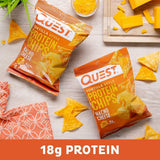 Quest Nutrition Tortilla Style Protein Chips, Nacho Cheese, Low Carb, Gluten Free, Baked, 8 Count