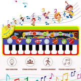 RenFox Kids Musical Mats, Music Piano Keyboard Dance Floor Mat Carpet Animal Blanket Touch Playmat Early Education Toys (43.3x14.2in)