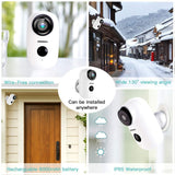 Wireless Rechargeable Battery Powered WiFi Camera, Home Security Camera, Night Vision, Indoor/Outdoor, 1080P Video with Motion Detection, 2-Way Audio