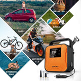 JETHAX Air Compressor Tire Inflator, 12V Portable Air Pump for Car Tires, Tire Pump with LED Light, Long Cable and Auto Shut Off