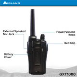 Midland - GXT1000VP4, 50 Channel GMRS Two-Way Radio - Up to 36 Mile Range Walkie Talkie