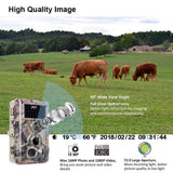Meidase Trail Camera 16MP 1080P, Game Camera with No Glow Night Vision Up to 65ft, 0.2s Trigger Time Motion Activated, 2.4" Color Screen