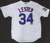CHICAGO CUBS JON LESTER AUTOGRAPHED WHITE MAJESTIC COOL BASE JERSEY 2016