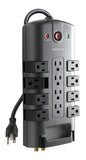 Belkin 12-Outlet Pivot-Plug Power Strip Surge Protector w/ 8ft Cord – Ideal for Computers, Home Theatre, Appliances, Office Equipment (4,320 Joules)