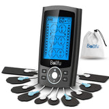 Dual Channel TENS EMS Unit 24 Modes Muscle Stimulator for Pain Relief Therapy, Electronic Pulse Massager Muscle Massager with 10 Pads