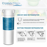 Crystala Filters Compatible with GE XWF Water Filter, Replacement for GE SmartWater Refrigerator Water Filter, (2 PACK)