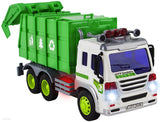 WolVol Friction Powered Garbage Truck Toy With Lights and Sounds For Kids (Can Open Back)