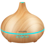 VicTsing Essential Oil Diffuser, 300ml Oil Diffuser with 7 Color Lights and 4 Timer, Aromatherapy Diffuser Cool Mist Humidifier BPA-Free -Wood Grain