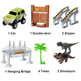 HOMOFY Dinosaur Toys 142pcs Slot Car Race Flexible Tracks 2 Dinosaurs,Create A Road Toys for 3 4 5 6 Year Old Boys Girls Toddlers Birthday Gifts