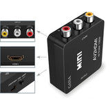 RCA to HDMI, GANA 1080P Mini RCA Composite CVBS AV to HDMI Video Audio Converter Adapter