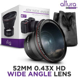 52MM 0.43x Altura Photo Professional HD Wide Angle Lens (w/Macro Portion) DSLR Cameras