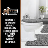 Gorilla Grip Original Shag Chenille Bath Rug Toilet Lid Cover, 19.5 Inchx18.5 Inch Large Size, Machine Washable, Ultra Soft Plush Fabric Covers