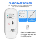 Bluetooth Wireless Mouse, Dual Mode Slim Rechargeable Wireless Mouse Silent Cordless Mouse with Bluetooth 4.0 and 2.4G Wireless, (Rose Gold)