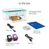 HP DeskJet 3755 Compact All-in-One Wireless Printer, HP Instant Ink & Amazon Dash Replenishment ready - Seagrass Accent (J9V92A)