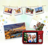 HD Mini Digital Cameras,Point and Shoot Digital Cameras for Kids Teenagers Beginners-Travel,Camping,Outdoors,School (Red 1)