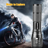 LED Tactical Flashlight, Binwo Super Bright 2000 Lumen XML T6 LED Flashlights Portable Outdoor Water Resistant Torch Light Zoomable Flashlight 2 Pack