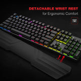 Havit Mechanical Keyboard and Mouse Combo RGB Gaming 104 Keys Blue Switches Wired USB Keyboards with Detachable Wrist Rest, Programmable Gaming Mouse