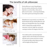 Ravmix Mulberry Silk Pillowcase Standard Size 21 Momme 600 Thread Count Hypoallergenic Both Sides 100% Silk Pillow Case Apricot