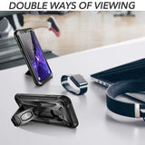 Galaxy S9 Case, YOUMAKER Heavy Duty Protection Kickstand with Built-in Screen Protector Shockproof Case Cover