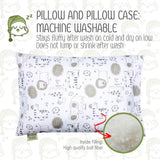 Toddler Pillow with Pillowcase - 13X18 Soft Organic Cotton Baby Pillows for Sleeping - Washable and Hypoallergenic - Toddlers, Kids, (Kea Safari)
