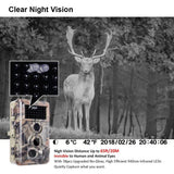 Meidase Trail Camera 16MP 1080P, Game Camera with No Glow Night Vision Up to 65ft, 0.2s Trigger Time Motion Activated, 2.4" Color Screen