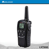 Midland - LXT500VP3, 22 Channel FRS Two-Way Radio with Channel Scan - Up to 24 Mile Range Walkie Talkie, Silent Operation (Pair Pack) (Black)