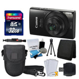 Canon PowerShot ELPH 190 is Digital Camera (Black) + Transcend 32GB Memory Card + Camera Case + USB Card Reader+Screen Protectors+Memory Card Wallet