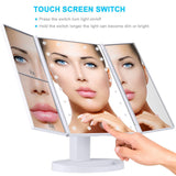 KOOLORBS Makeup 21 Led Vanity Mirror with Lights, 1x 2x 3x Magnification, Touch Screen Switch, 180 Degree Rotation, Dual Power Supply, White