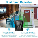 WiFi Extender- WiFi Range Extender Up to 750Mbps, WiFi Signal Booster, 2.4 & 5GHz Dual Band WiFi Repeater