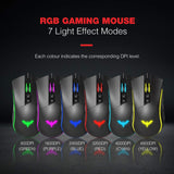 Havit Mechanical Keyboard and Mouse Combo RGB Gaming 104 Keys Blue Switches Wired USB Keyboards with Detachable Wrist Rest, Programmable Gaming Mouse