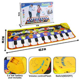 RenFox Kids Musical Mats, Music Piano Keyboard Dance Floor Mat Carpet Animal Blanket Touch Playmat Early Education Toys (43.3x14.2in)