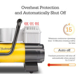 AstroAI Portable Air Compressor Pump, Digital Tire Inflator 12V DC Electric Gauge with Larger Air Flow 35L/Min, LED Light, Overheat Protection Yellow