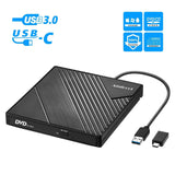 External DVD Drive USB 3.0 USB C CD Burner Amicool CD/DVD +/-RW Optical Drive,Slim Portable DVD CD ROM Rewriter Writer Duplicator