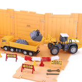 Construction Site Vehicles Toy Set, Kids Engineering Playset, Tractor, Digger, Crane, Dump Trucks, Excavator, Cement, Steamroller for 3, 4, 5 Year Old