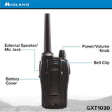 Midland - GXT1030VP4, 50 Channel GMRS Two-Way Radio - Up to 36 Mile Range Walkie Talkie