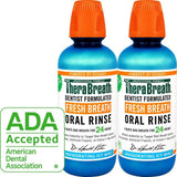 TheraBreath Fresh Breath Oral Rinse, Icy Mint, 16 Ounce Bottle (Pack of 2)