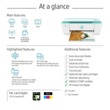 HP DeskJet 3755 Compact All-in-One Wireless Printer, HP Instant Ink & Amazon Dash Replenishment ready - Seagrass Accent (J9V92A)