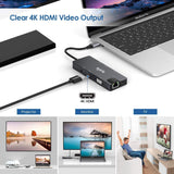 USB C Hub, 9-in-1 USB C Adapter with 4K USB C to HDMI,VGA, USB C Charging, 2 USB 3.0, SD/TF Card Reader
