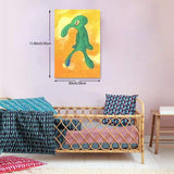 Bold and Brash 8"x12" Painting Canvas Wall Art Squidward Paintings Abstract Modern Style, white