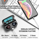 Wireless Earbuds,Kissral Bluetooth 5.0 Earbuds with 3000mAh Charging Case LED Battery Display 90H Playtime in-Ear Bluetooth Headset IPX7 Waterproof